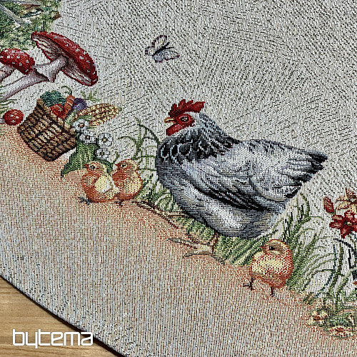 Okrugli tapiserijski stolnjak ROCK BY THE FENCE