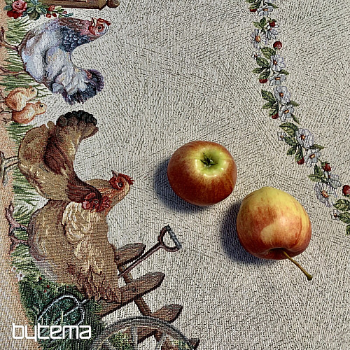 Okrugli tapiserijski stolnjak ROCK BY THE FENCE