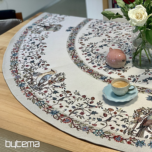 Okrugli stolnjak od tapiserije PTICE