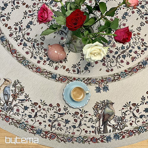 Okrugli stolnjak od tapiserije PTICE