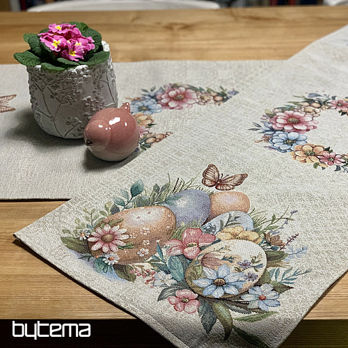 Uskrsni stolnjak i šal JAJA U TRAVI