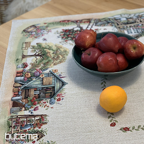 Tapiserijski stolnjak i šal VRTNA KUĆICA