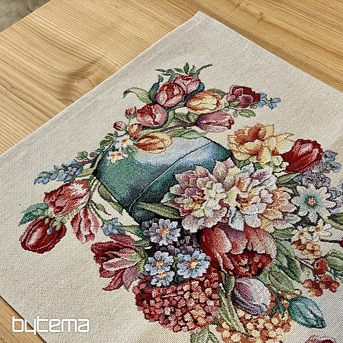 Tapiserijski stolnjak i šal PROLJETNI BUKET