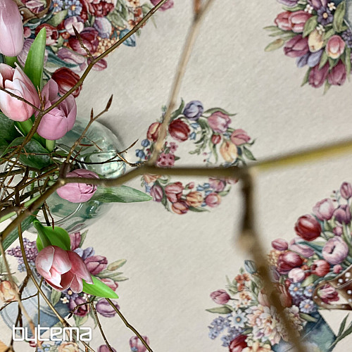 Tapiserijski stolnjak i šal PROLJETNI BUKET