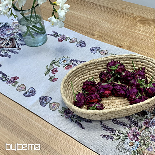 Tapiserijski stolnjak i šal KUĆICA ZA PTICE