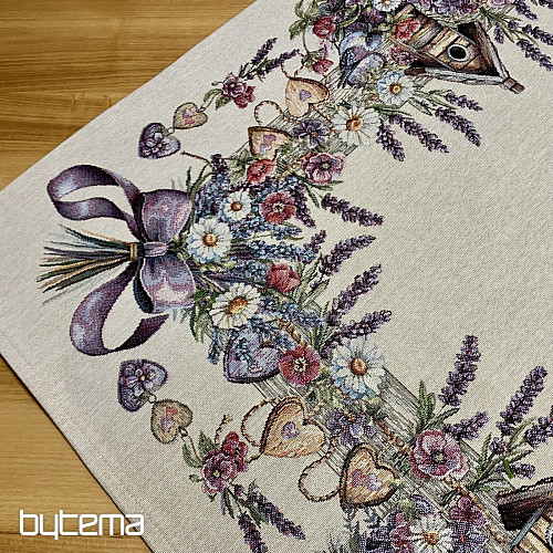 Tapiserijski stolnjak i šal KUĆICA ZA PTICE