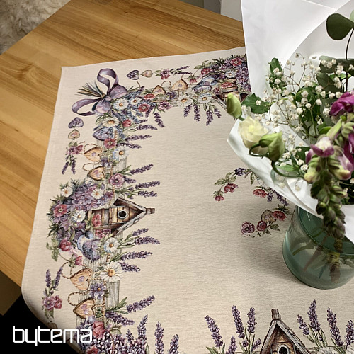 Tapiserijski stolnjak i šal KUĆICA ZA PTICE