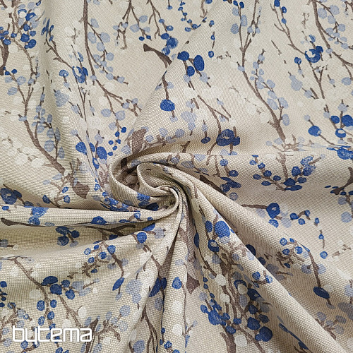 Dekorativna tkanina DRVO MJEHURIĆI PLAVA