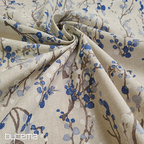 Dekorativna tkanina DRVO MJEHURIĆI PLAVA