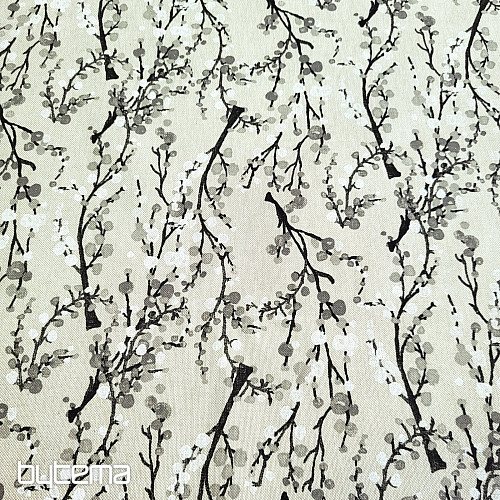 Dekorativna tkanina TREE BUBBLES SIVA