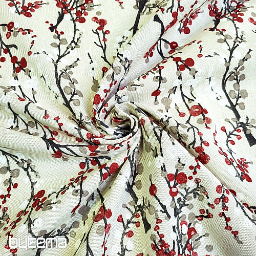 Dekorativna tkanina TREE BUBBLES CRVENA