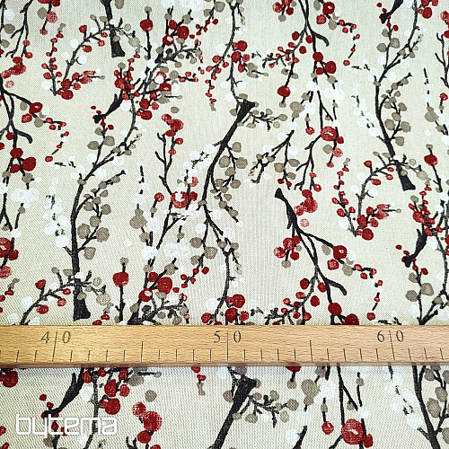 Dekorativna tkanina TREE BUBBLES CRVENA