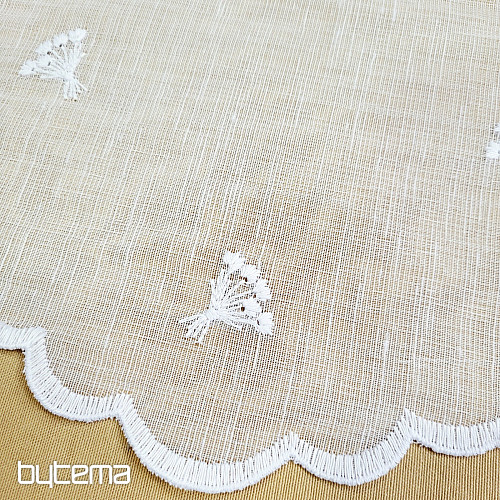 Vitrajna zavjesa TULIPANI MINI BIJELI