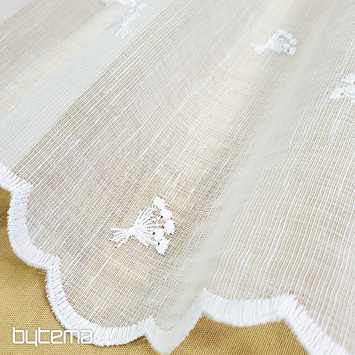 Vitrajna zavjesa TULIPANI MINI BIJELI