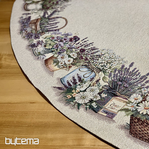 Okrugli tapiserijski stolnjak LJEPOTA U KOŠARICI