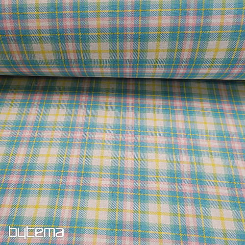 Dekorativna tkanina DEMER ZELENO RUŽIČASTA