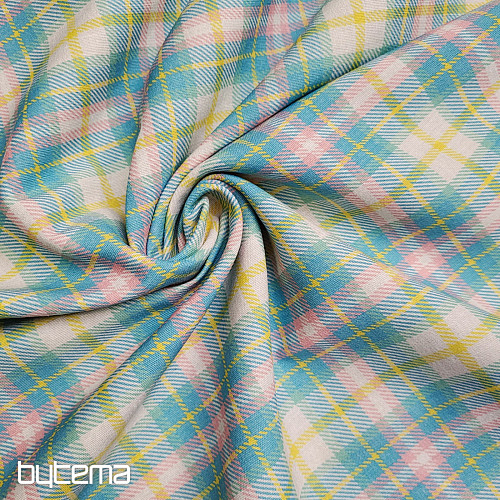 Dekorativna tkanina DEMER ZELENO RUŽIČASTA