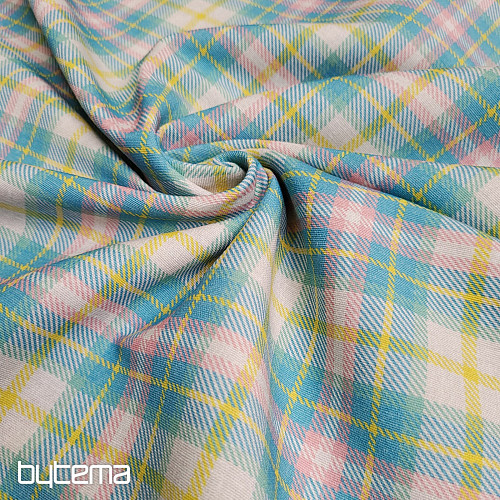 Dekorativna tkanina DEMER ZELENO RUŽIČASTA