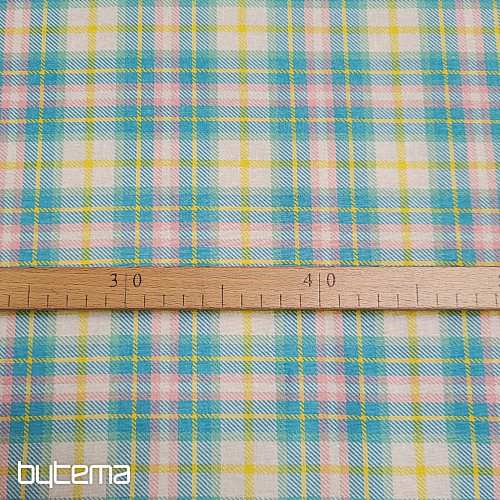 Dekorativna tkanina DEMER ZELENO RUŽIČASTA