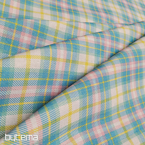 Dekorativna tkanina DEMER ZELENO RUŽIČASTA