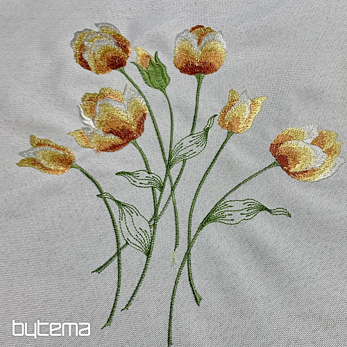 Vezeni stolnjak i šal TULIPANI narančasti