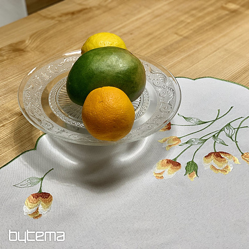 Vezeni stolnjak i šal TULIPANI narančasti