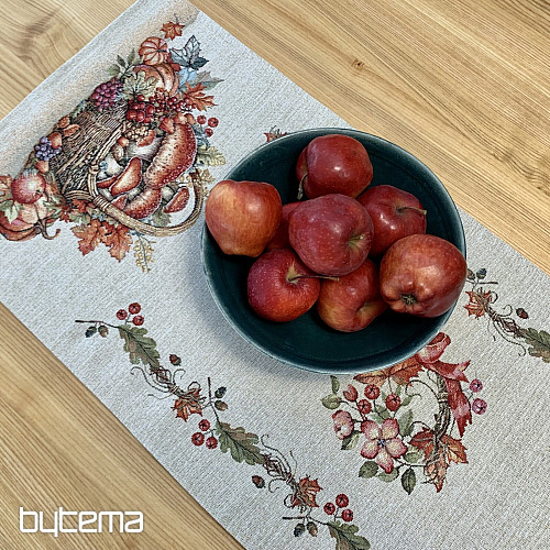 Tapiserijski stolnjak i šal GLJIVE U KOŠARICAMA