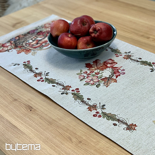 Tapiserijski stolnjak i šal GLJIVE U KOŠARICAMA