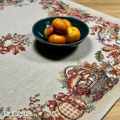 Tapiserijski stolnjak i šal GLJIVE U KOŠARICAMA