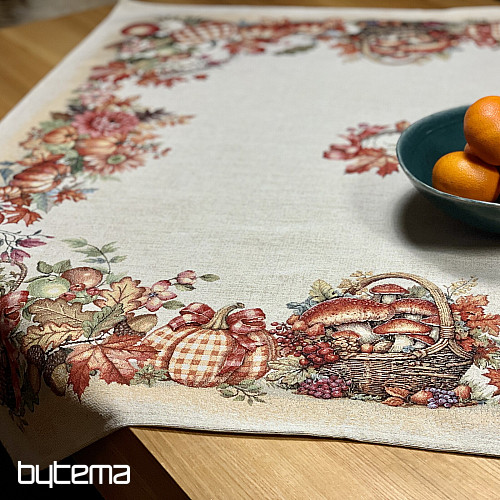 Tapiserijski stolnjak i šal GLJIVE U KOŠARICAMA