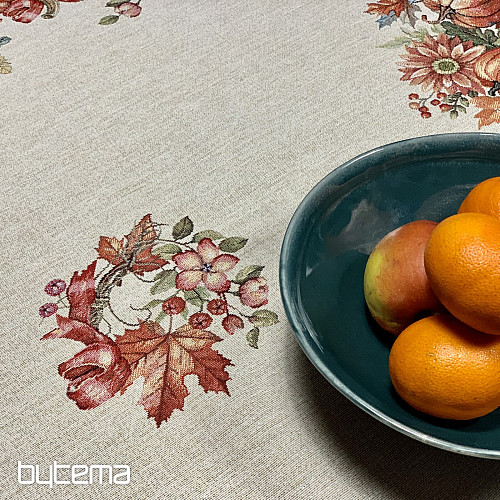 Tapiserijski stolnjak i šal GLJIVE U KOŠARICAMA