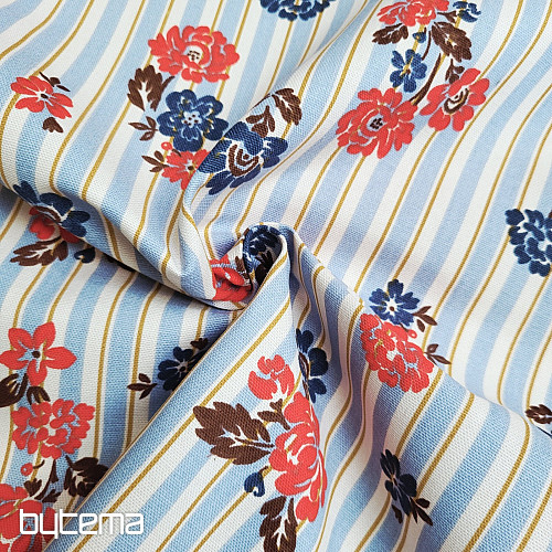 Pamučna tkanina PLAVI PRUGASTI RIMCHA