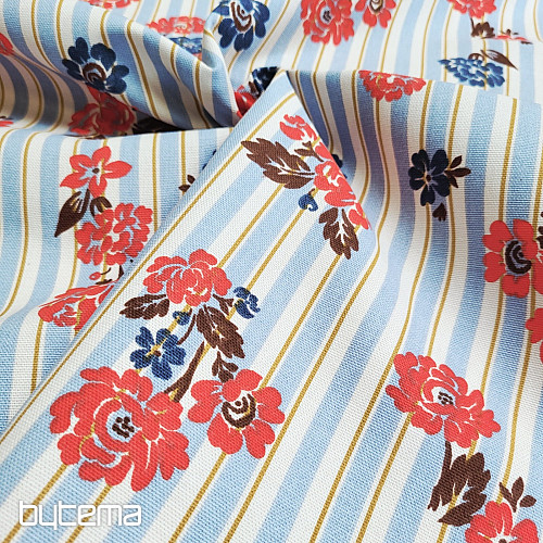 Pamučna tkanina PLAVI PRUGASTI RIMCHA