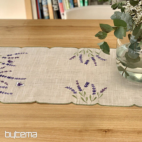 Vezeni stolnjak i šal LAVANDA