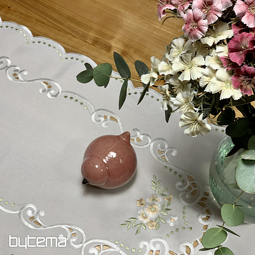 Stolnjak i šal CVIJEĆE marelice izvezeno