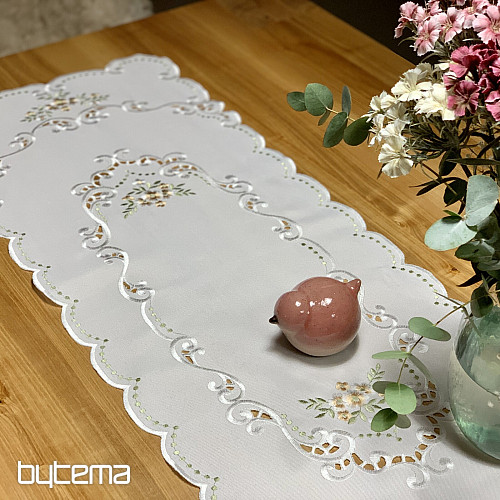 Stolnjak i šal CVIJEĆE marelice izvezeno