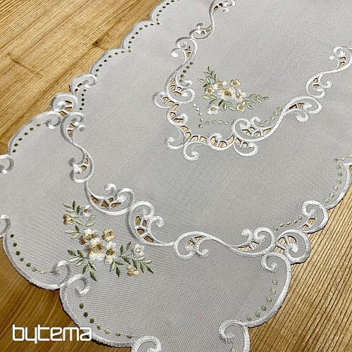 Stolnjak i šal CVIJEĆE marelice izvezeno