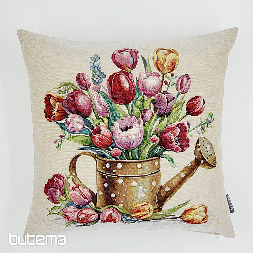 Tapiserijska jastučnica POSUDA ZA ZALIVANJE PUN TULIPANA