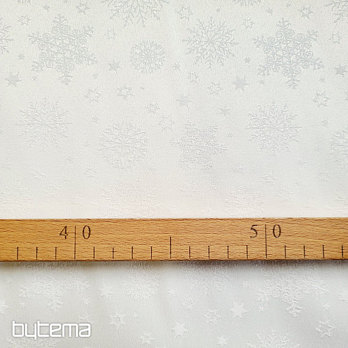 Dekorativna jednobojna tkanina FLAKES MIX BIJELA