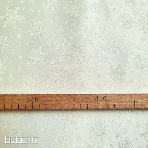 Dekorativna jednobojna tkanina FLAKES MIX CREAM