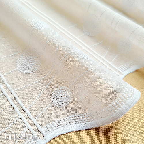 Zavjesa za vitraž GERSTER 11857 kotačići bijela