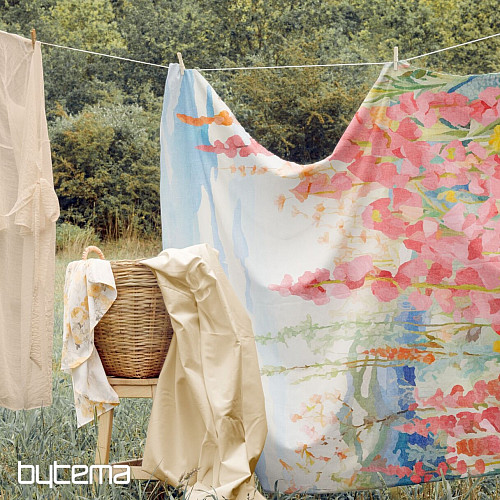 IRISETTE luksuzni pamučni saten BEŽ BIJELI KARIRANO