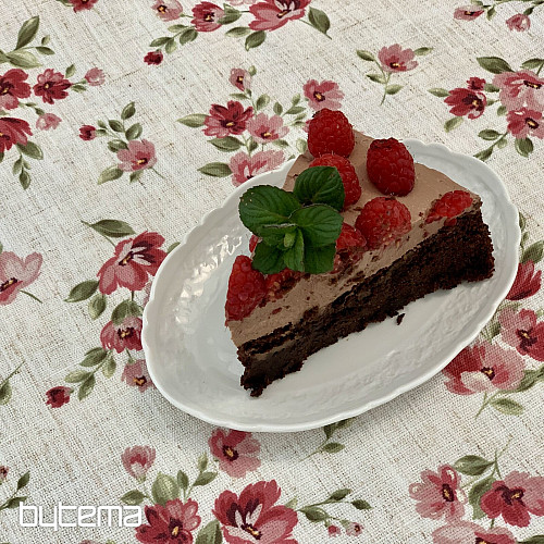 Stolnjak i šal FLOWERS LINO crveni