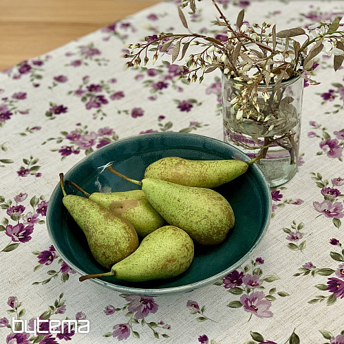 Stolnjak i šal FLOWERS LINO ljubičasti