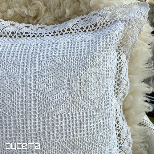 Ukrasna jastučnica ČIPKA LEPTIR bijela