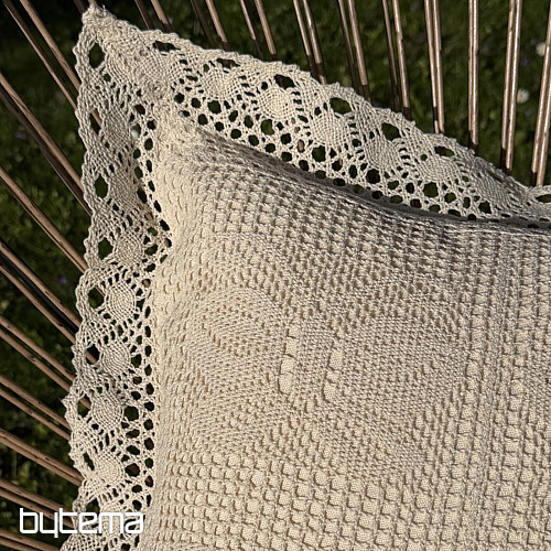 Ukrasna jastučnica ČIPKA LEPTIR bež