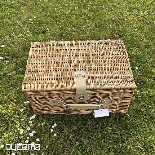 Košara za piknik GARDEN bež karirana za 4 osobe