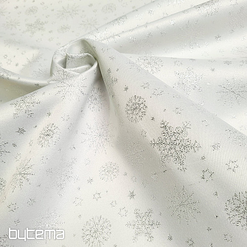 Dekorativna teflonska tkanina FLAKES COPO LUREX srebrna