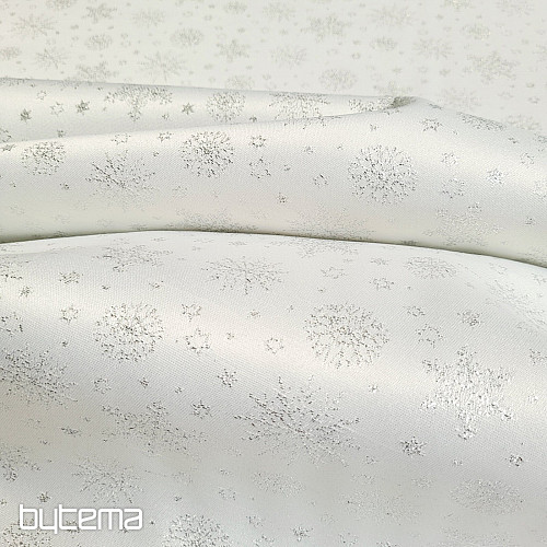 Dekorativna teflonska tkanina FLAKES COPO LUREX srebrna