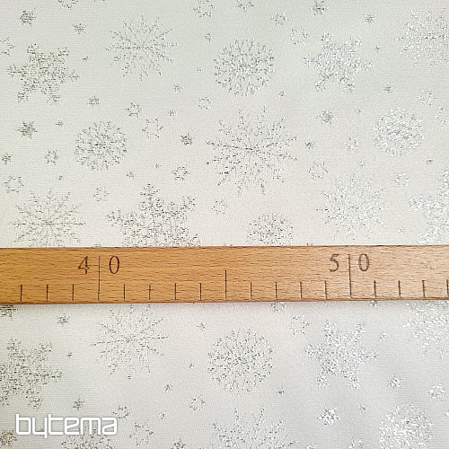 Dekorativna teflonska tkanina FLAKES COPO LUREX srebrna